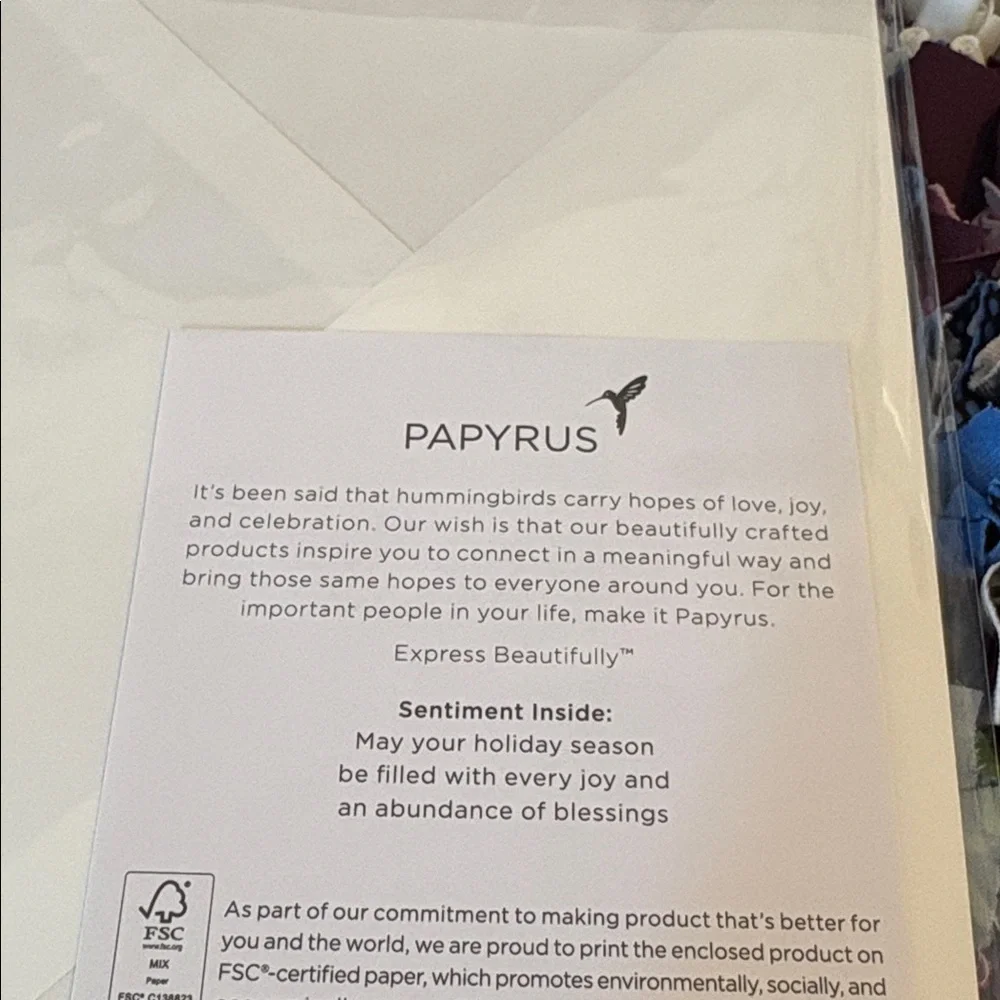 🆕Papyrus Angel Christmas Greeting Card